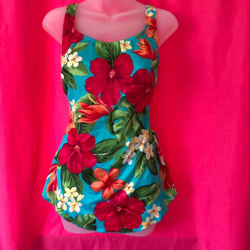 Floral Side Tie Skirted One Piece size 12